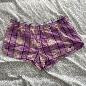 Aerie Plaid Women's Shorts - Pink and Yellow
